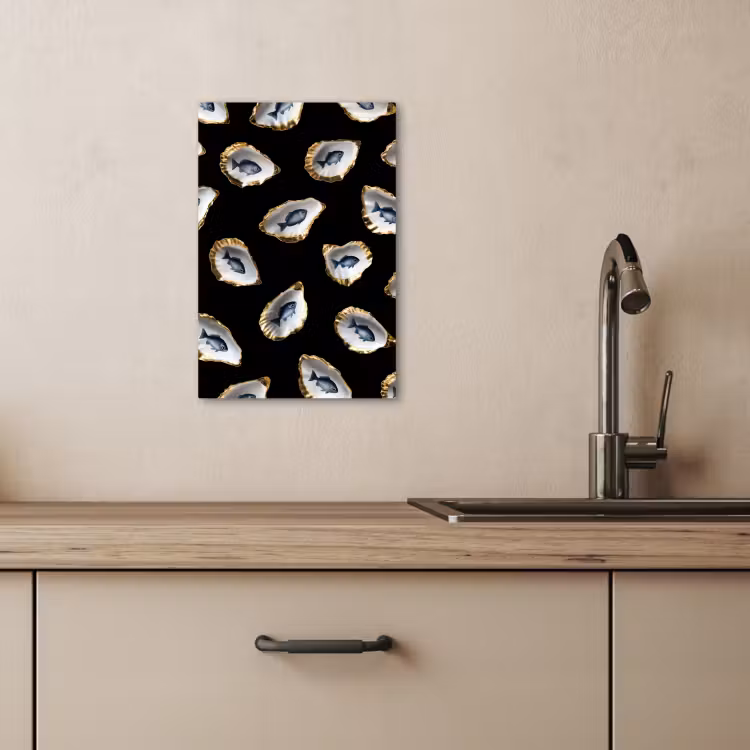 KitchenYeah - Küche - Leinwand - Austern - Fisch - Blau - Gold — 3