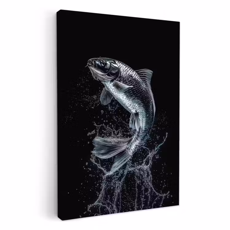 KitchenYeah - Küche - Leinwand - Fische - Koi - Schwarz - Wasser — 2