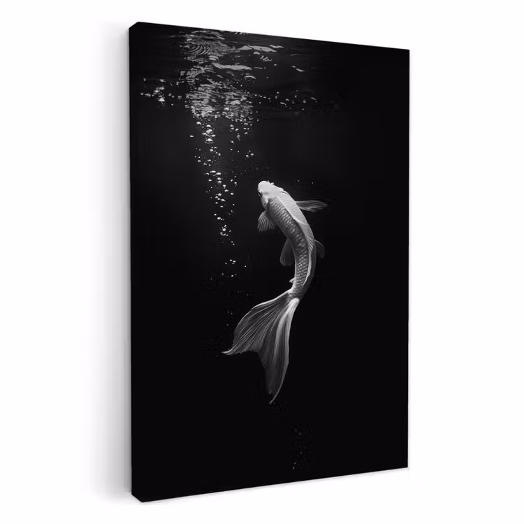 KitchenYeah - Küche - Leinwand - Koi - Fisch - Weiß - Schwarz — 1