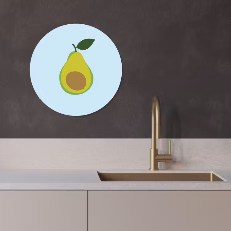 Runde Bilder - Avocado - Illustration - Grün - Frucht — 4