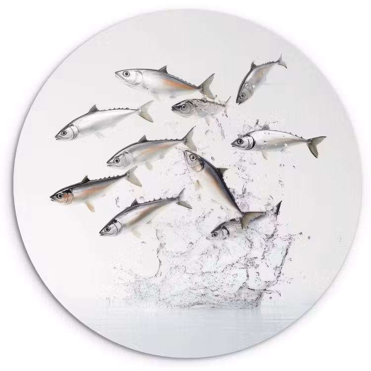 KitchenYeah - Küche - Forex Wandkreis - Fisch - Wasser - Weiß — 2