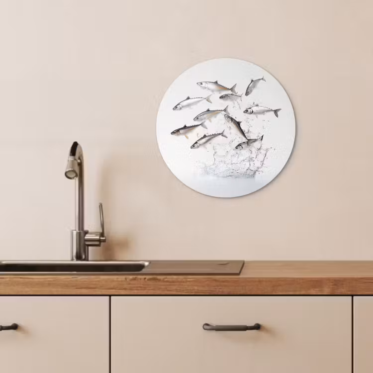 KitchenYeah - Küche - Forex Wandkreis - Fisch - Wasser - Weiß — 4