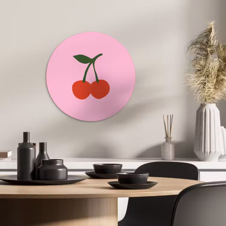Runde Bilder - Kirschen - Rosa - Illustration — 2