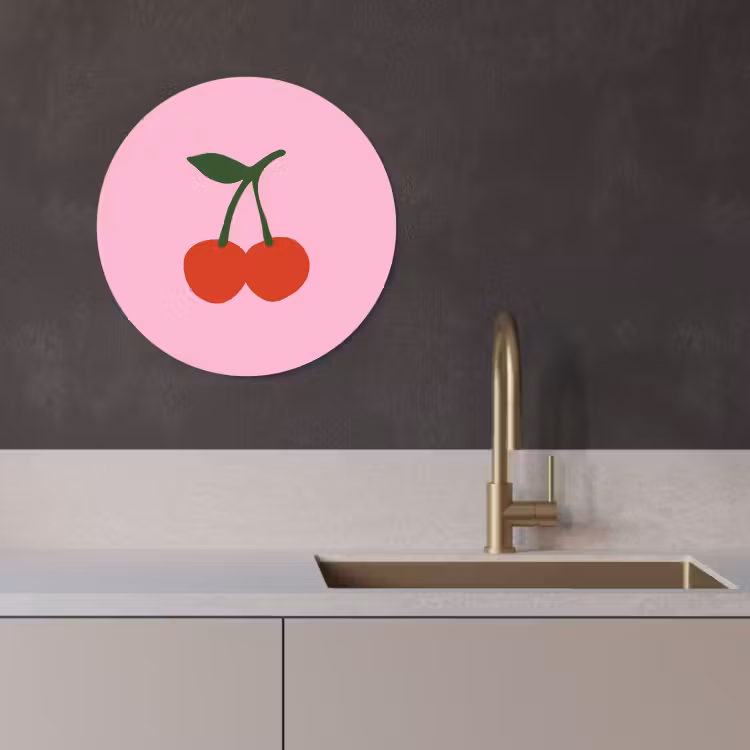 Runde Bilder - Kirschen - Rosa - Illustration — 3