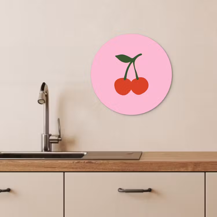 Runde Bilder - Kirschen - Rosa - Illustration — 4