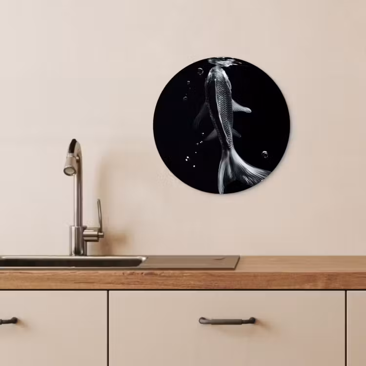 KitchenYeah - Küche - Forex Wandkreis - Koi - Fisch - Wasser - Schwarz — 4