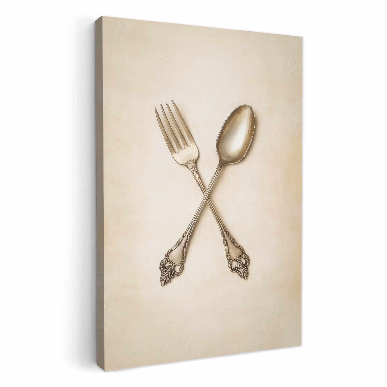 KitchenYeah - Küche - Leinwand - Beige - Vintage - Besteck — 1