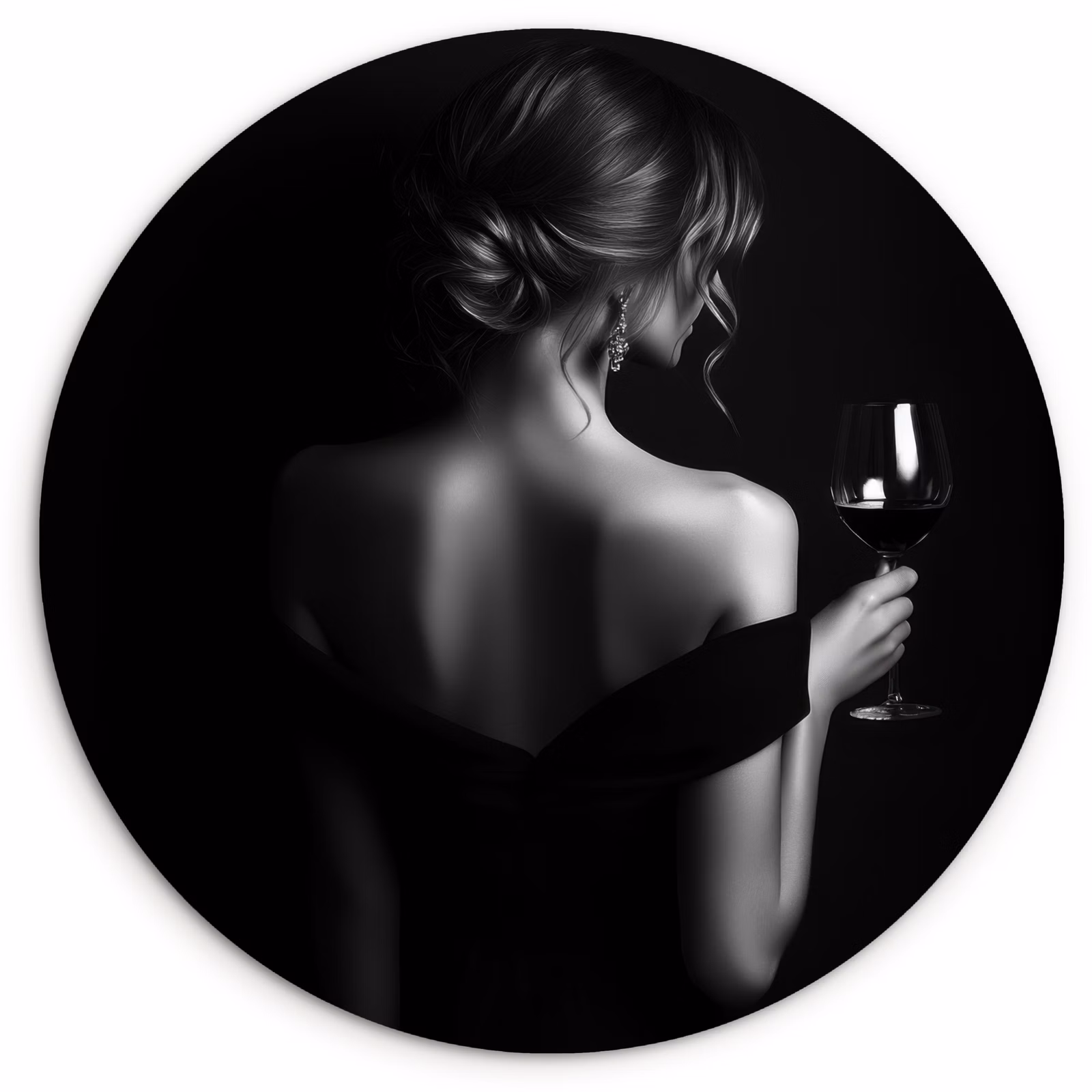 KitchenYeah - Küche - Forex Wandkreis - Frau - Wein - Kleid — 1