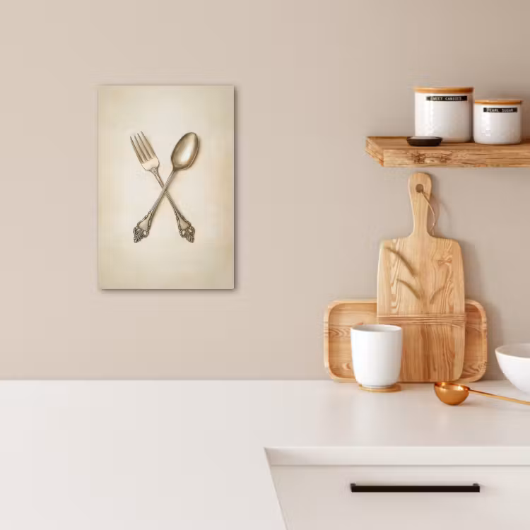 KitchenYeah - Küche - Leinwand - Beige - Vintage - Besteck — 5