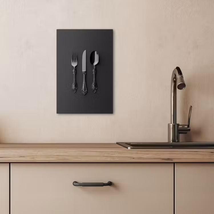 KitchenYeah - Küche - Leinwand - Besteck - Schwarz — 5