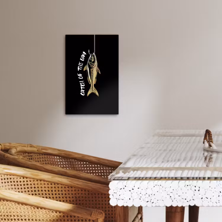 KitchenYeah - Küche - Leinwand - Fisch - Schwarz - Gold - Text — 4