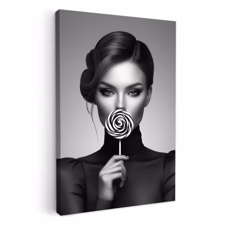 KitchenYeah - Küche - Leinwand - Frau - Lolly - Schwarz — 2