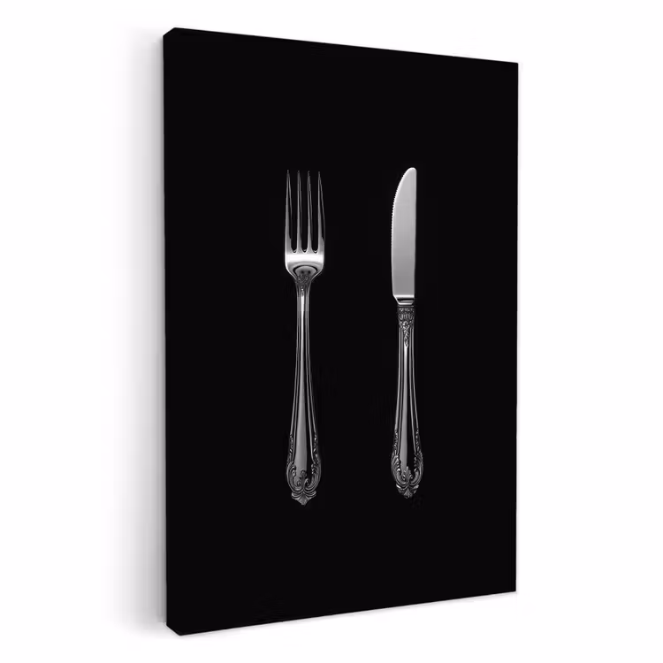 KitchenYeah - Küche - Leinwand - Gabel - Messer - Silber — 2
