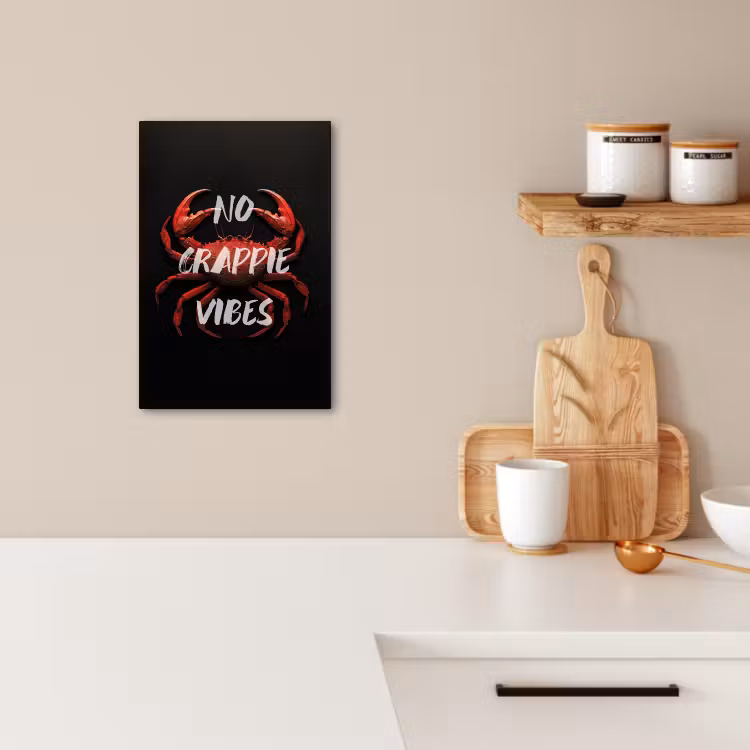 KitchenYeah - Küche - Leinwand - Krabbe - Rot - Text - Schwarz — 4