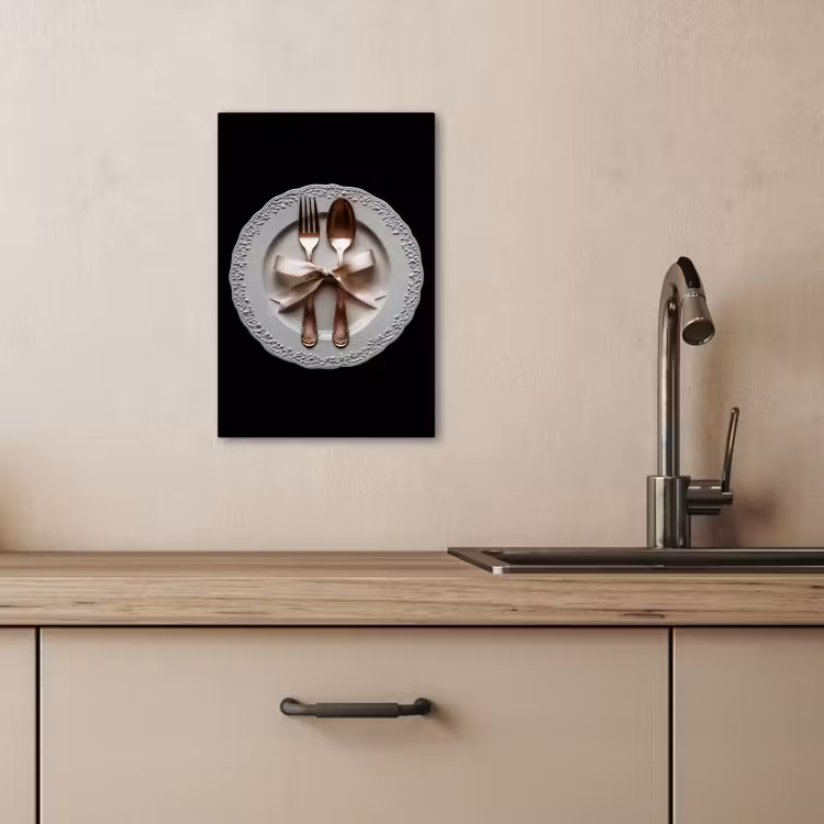 KitchenYeah - Küche - Leinwand - Rose - Schleife - Besteck — 3