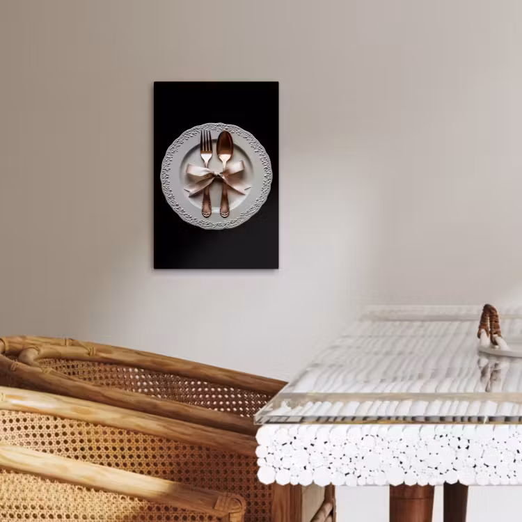 KitchenYeah - Küche - Leinwand - Rose - Schleife - Besteck — 5