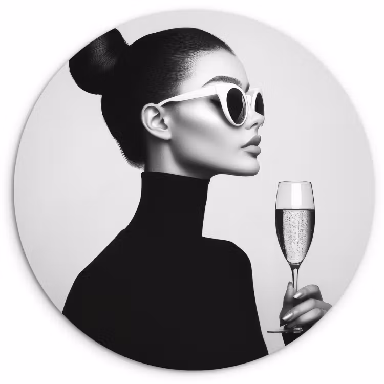 KitchenYeah - Küche - Forex Wandkreis - Frau - Champagner - Modern — 1