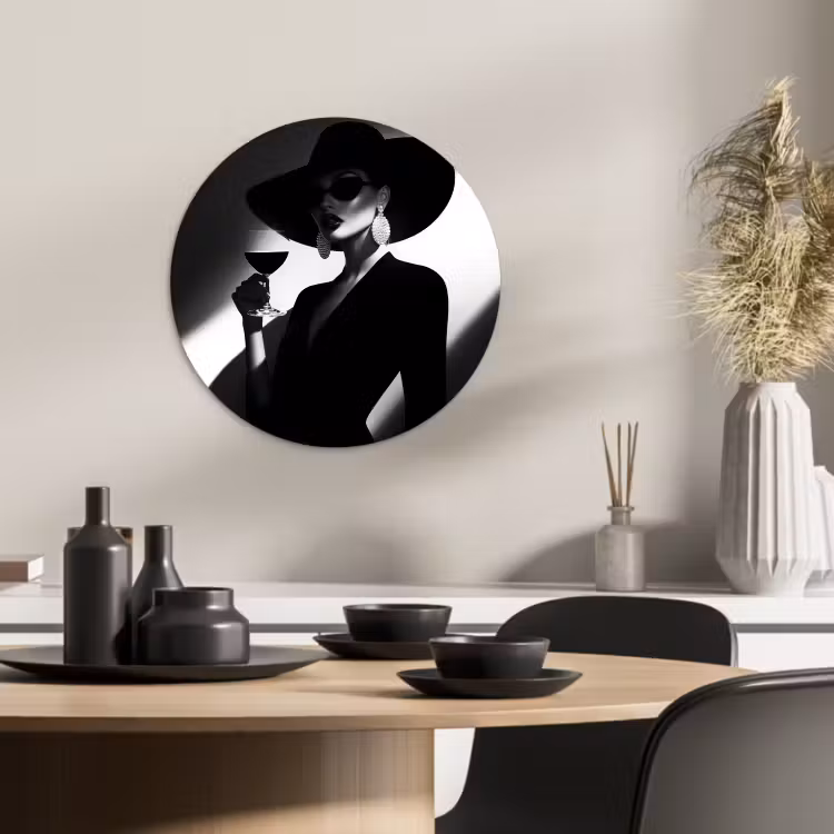 KitchenYeah - Küche - Forex Wandkreis - Frau - Wein - Chic — 3