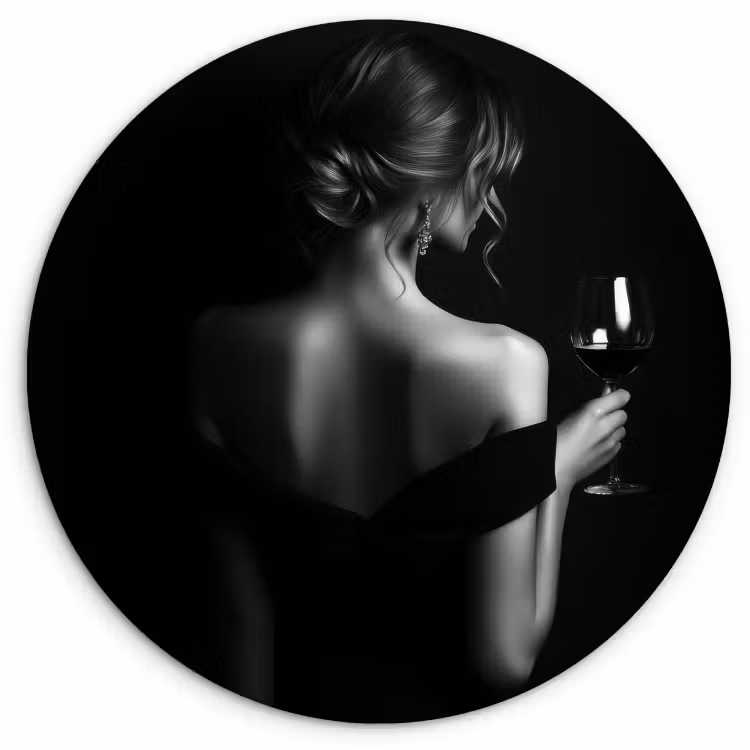 KitchenYeah - Küche - Forex Wandkreis - Frau - Wein - Kleid — 1