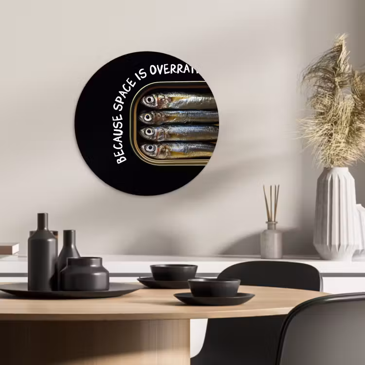 KitchenYeah - Küche - Forex Wandkreis - Sardinen - Text - Fisch - Konserven — 2