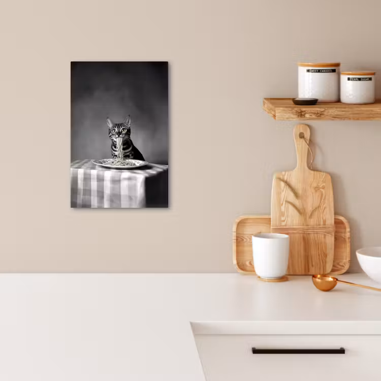 Leinwandbilder - Bengalisch - Katze - Tischtuch - Schwarz - Weiß - Tier — 4