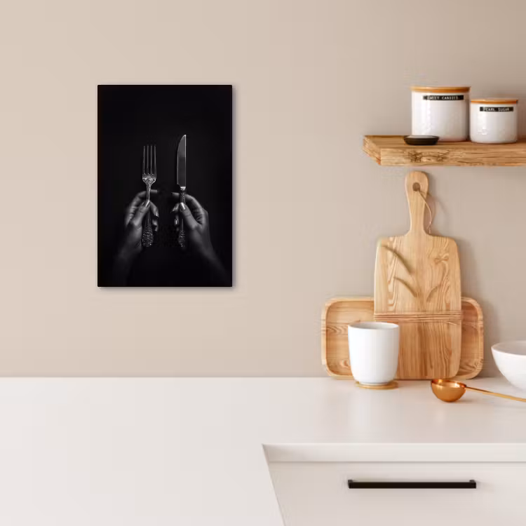 KitchenYeah - Küche - Leinwand - Besteck - Schwarz - Weiß — 5