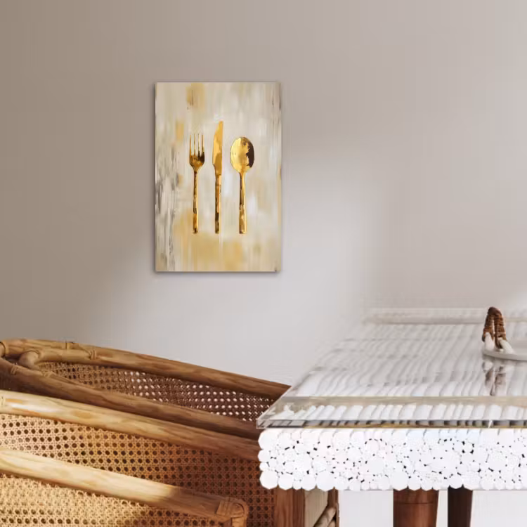 KitchenYeah - Küche - Leinwand - Farbe - Gold - Besteck — 3