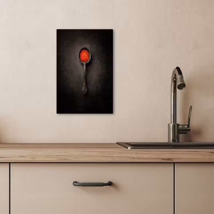KitchenYeah - Küche - Leinwand - Schwarz - Löffel - Kaviar — 2