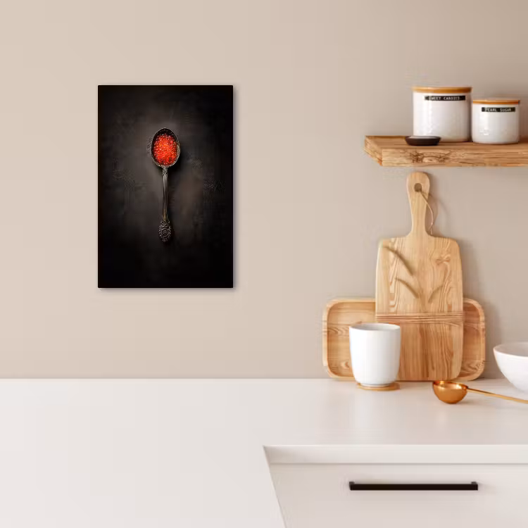KitchenYeah - Küche - Leinwand - Schwarz - Löffel - Kaviar — 5