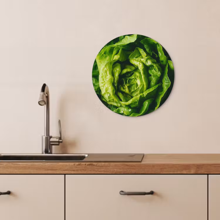 KitchenYeah - Küche - Forex Wandkreis - Gemüse - Kopfsalat - Grün — 4