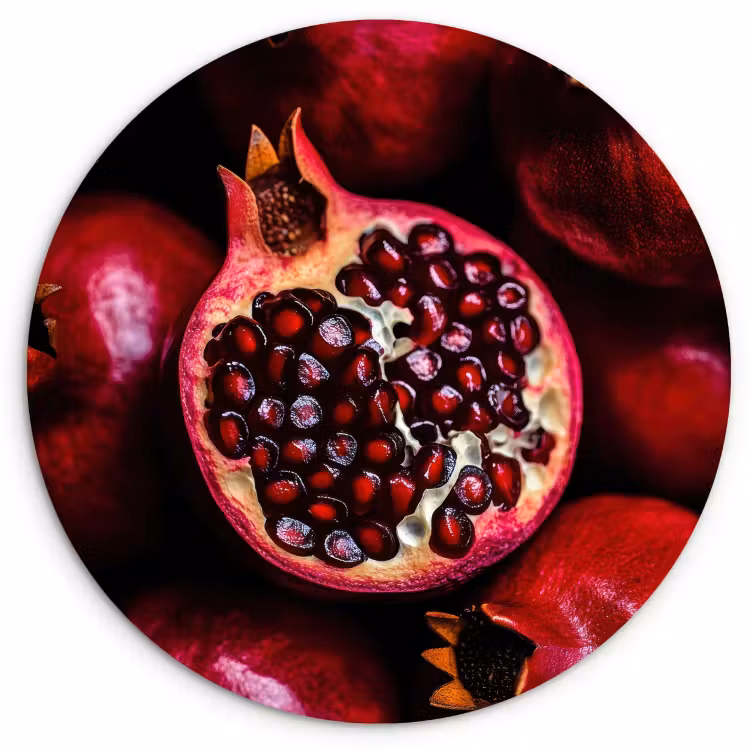 KitchenYeah - Küche - Forex Wandkreis - Granatapfel - Rot - Obst — 1