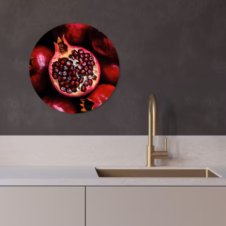 KitchenYeah - Küche - Forex Wandkreis - Granatapfel - Rot - Obst — 3