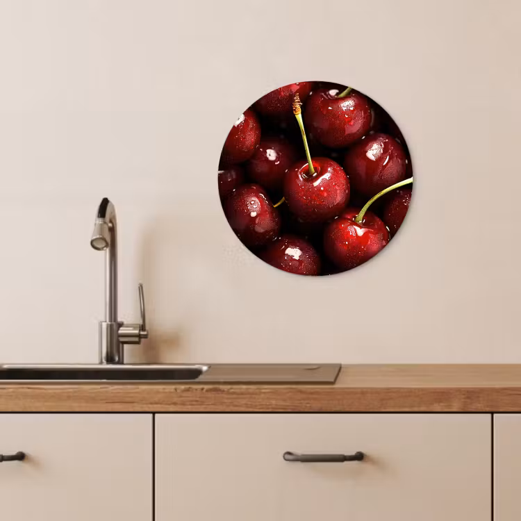 KitchenYeah - Küche - Forex Wandkreis - Rot - Obst - Kirsche — 1