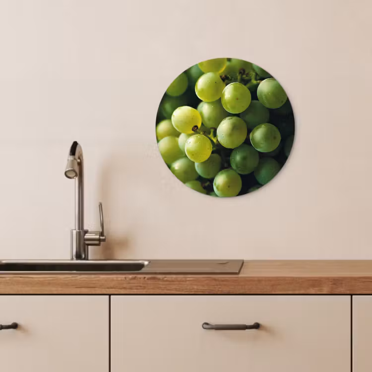 KitchenYeah - Küche - Forex Wandkreis - Weintrauben - Traube - Grün — 1