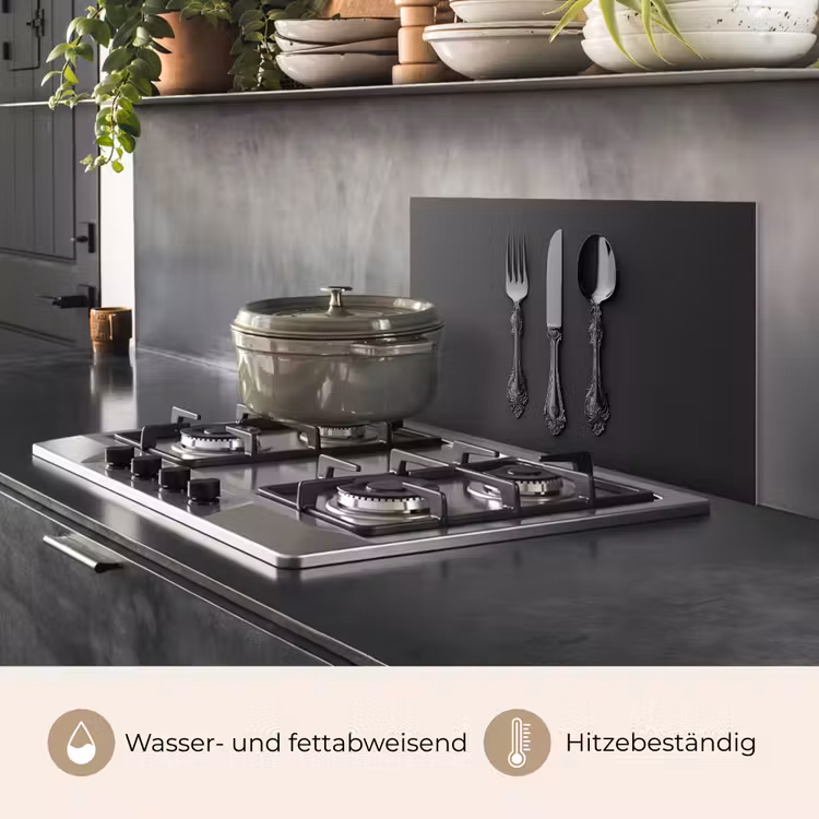 Spritzschutz Küche - Besteck - Schwarz — 2