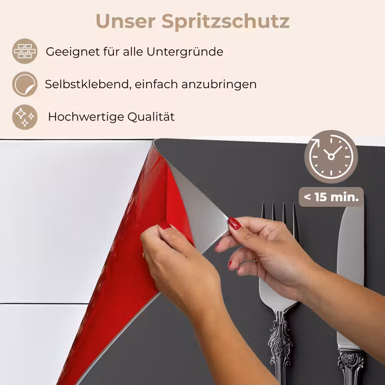 Spritzschutz Küche - Besteck - Schwarz — 4