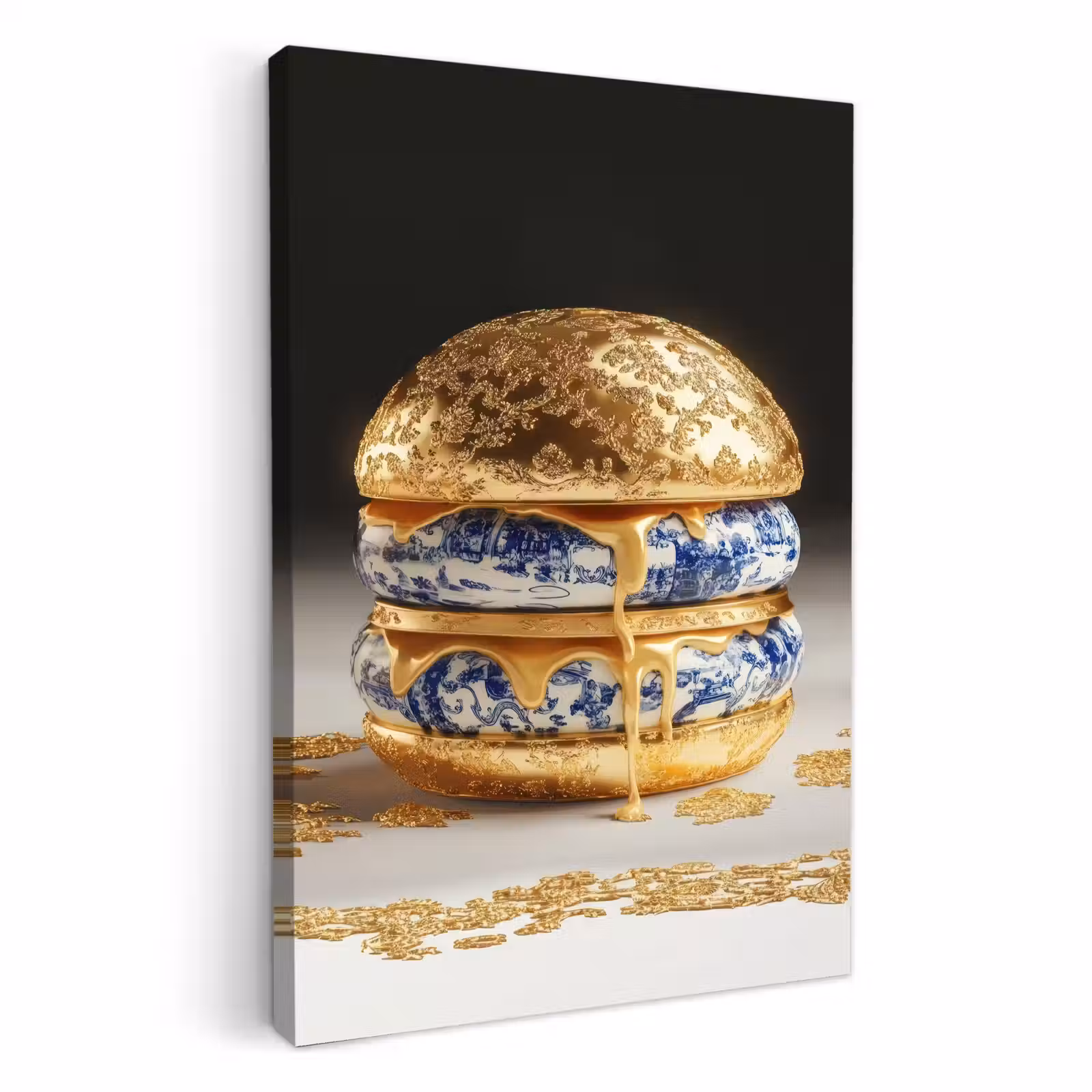 Leinwandbilder - Delfter Blau - Gold - Citizen — 1
