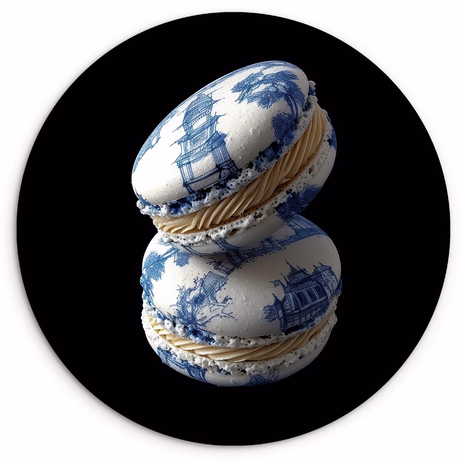 Runde Bilder - Lebensmittel - Makronen - Delfter Blau - Kekse — 1