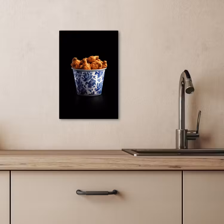 Leinwandbilder - Huhn - Eimer - Delfter Blau - Schmackhaft — 5