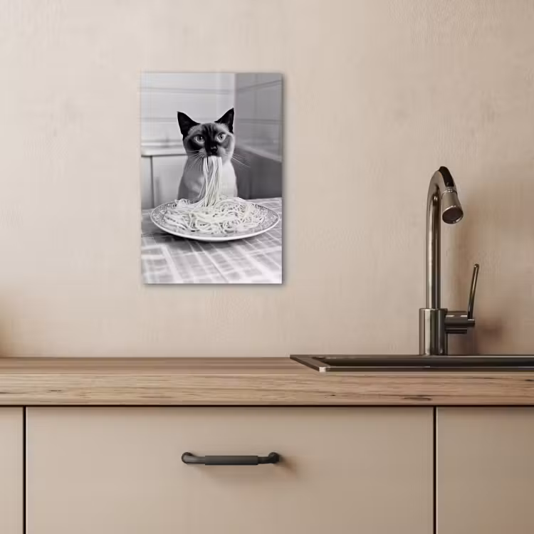 Leinwandbilder - Katze - Siamese - Schwarz und weiß - Niedlich - Tiere — 1
