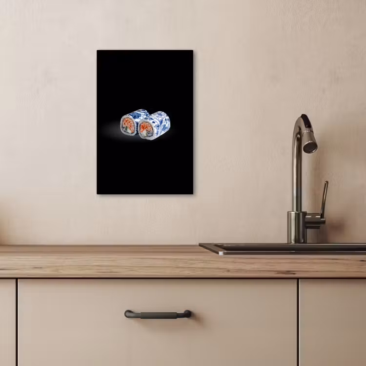 Leinwandbilder - Sushi - Delfter Blau - Reis - Fisch - Elegant — 3