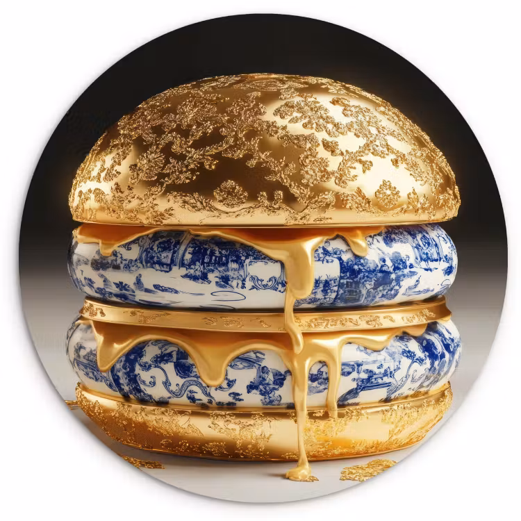 Runde Bilder - Delfter Blau - Gold - Citizen — 3