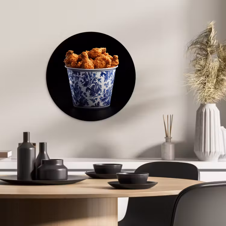 Runde Bilder - Huhn - Eimer - Delfter Blau - Schmackhaft — 3