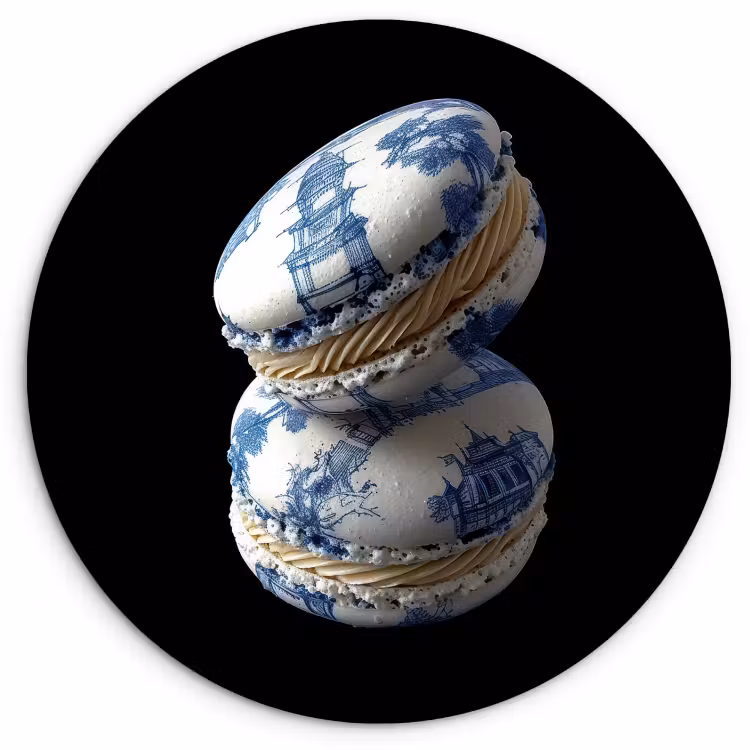 Runde Bilder - Lebensmittel - Makronen - Delfter Blau - Kekse — 1