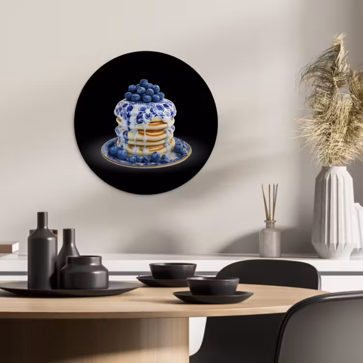Runde Bilder - Pfannkuchen - Blaubeeren - Teller — 1