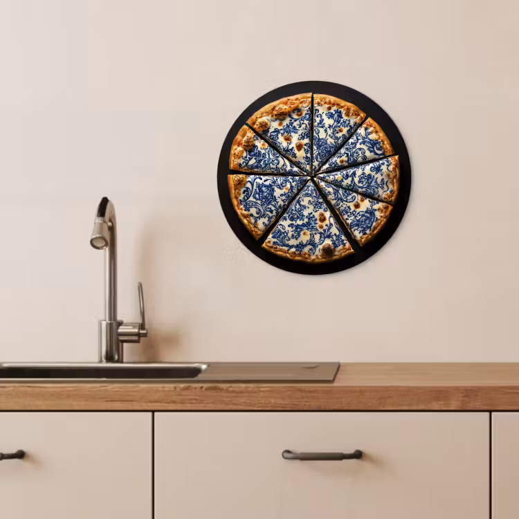Runde Bilder - Pizza - Lebensmittel - Delfter Blau — 4