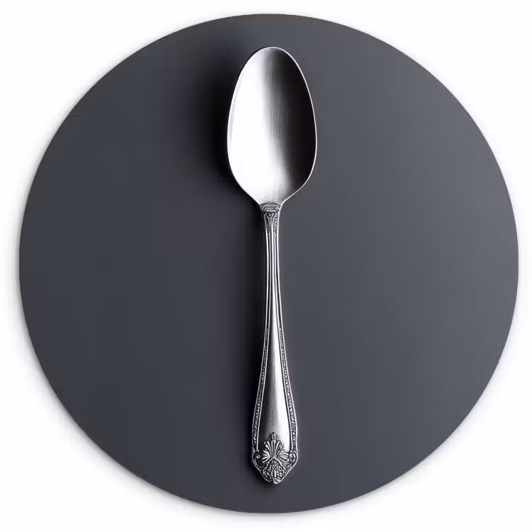 KitchenYeah - Küche - Forex Wandkreis - Silber - Metall - Löffel — 2