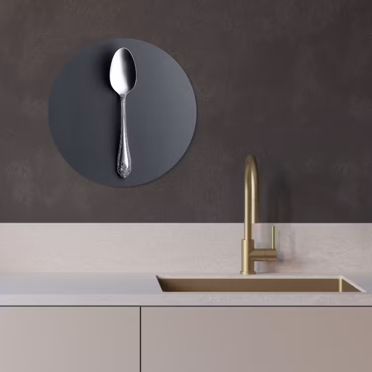 KitchenYeah - Küche - Forex Wandkreis - Silber - Metall - Löffel — 3