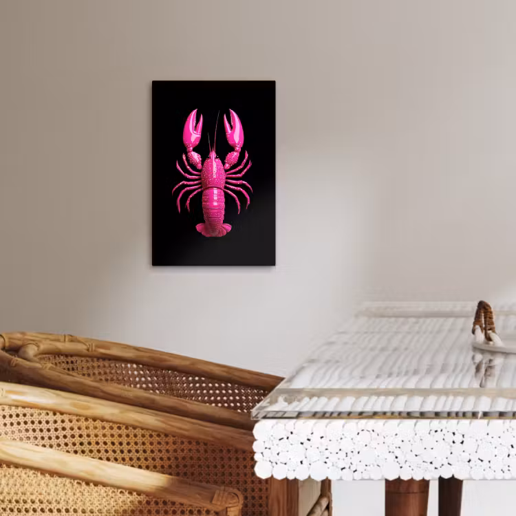 Leindwandbilder - Hummer - Leuchtendes Rosa - Punkte - Auffallend — 1