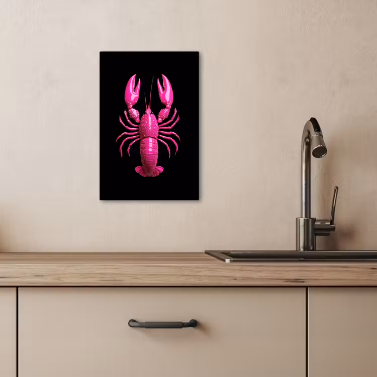Leindwandbilder - Hummer - Leuchtendes Rosa - Punkte - Auffallend — 5